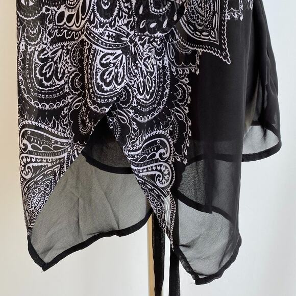 Cache lagenlook top blouse shirt with tie closure sz M - Picture 6 of 8